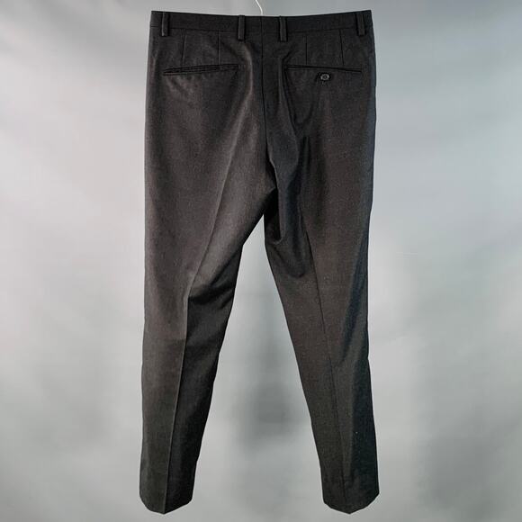 JIL SANDER Size 30 Grey Charcoal Twill Wool Tapered Dress Pants - Picture 2 of 7